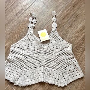 Tank top white Crochet  size S